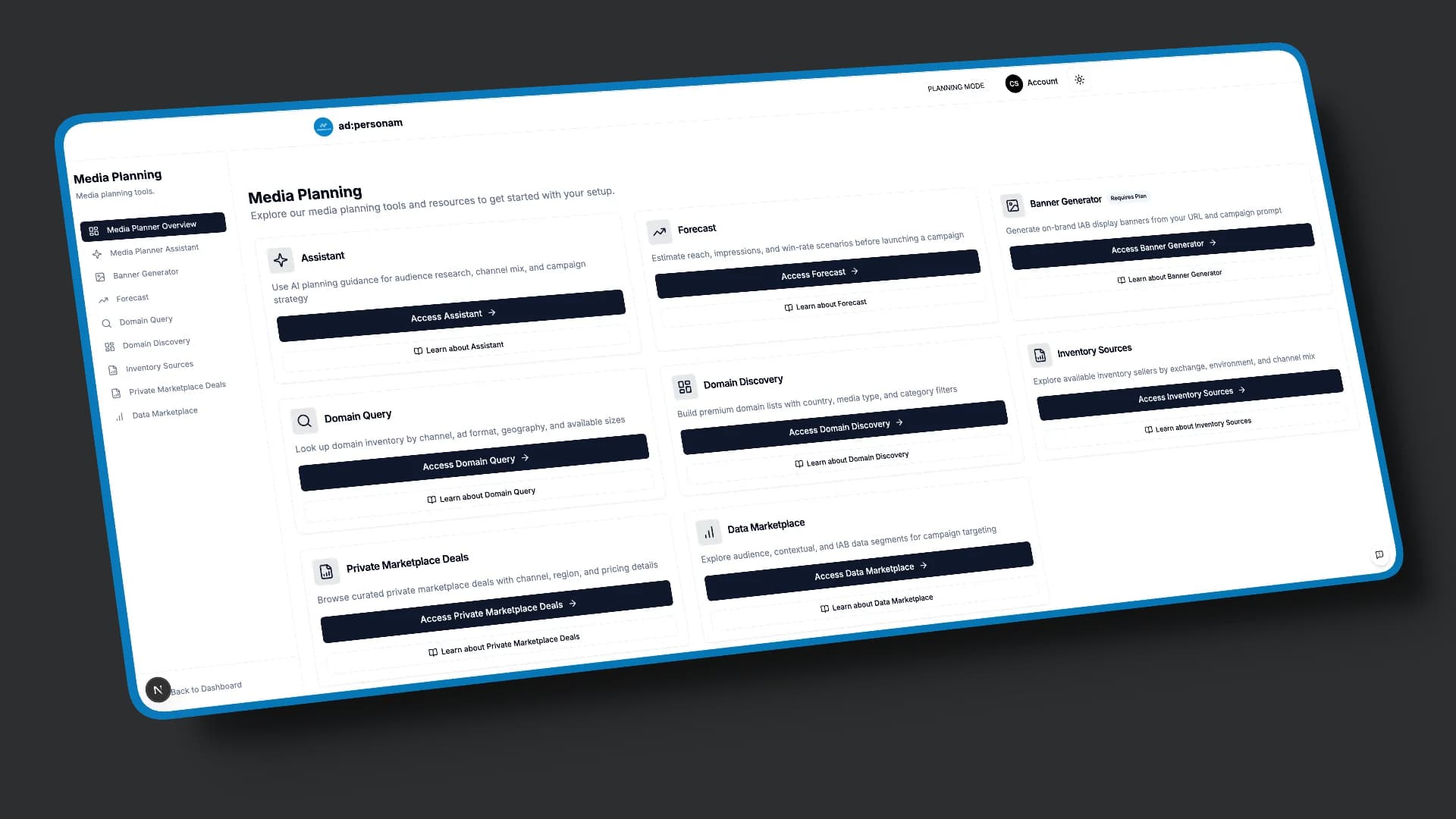 Planning Mode — AI Media Planner and Forecast tools
