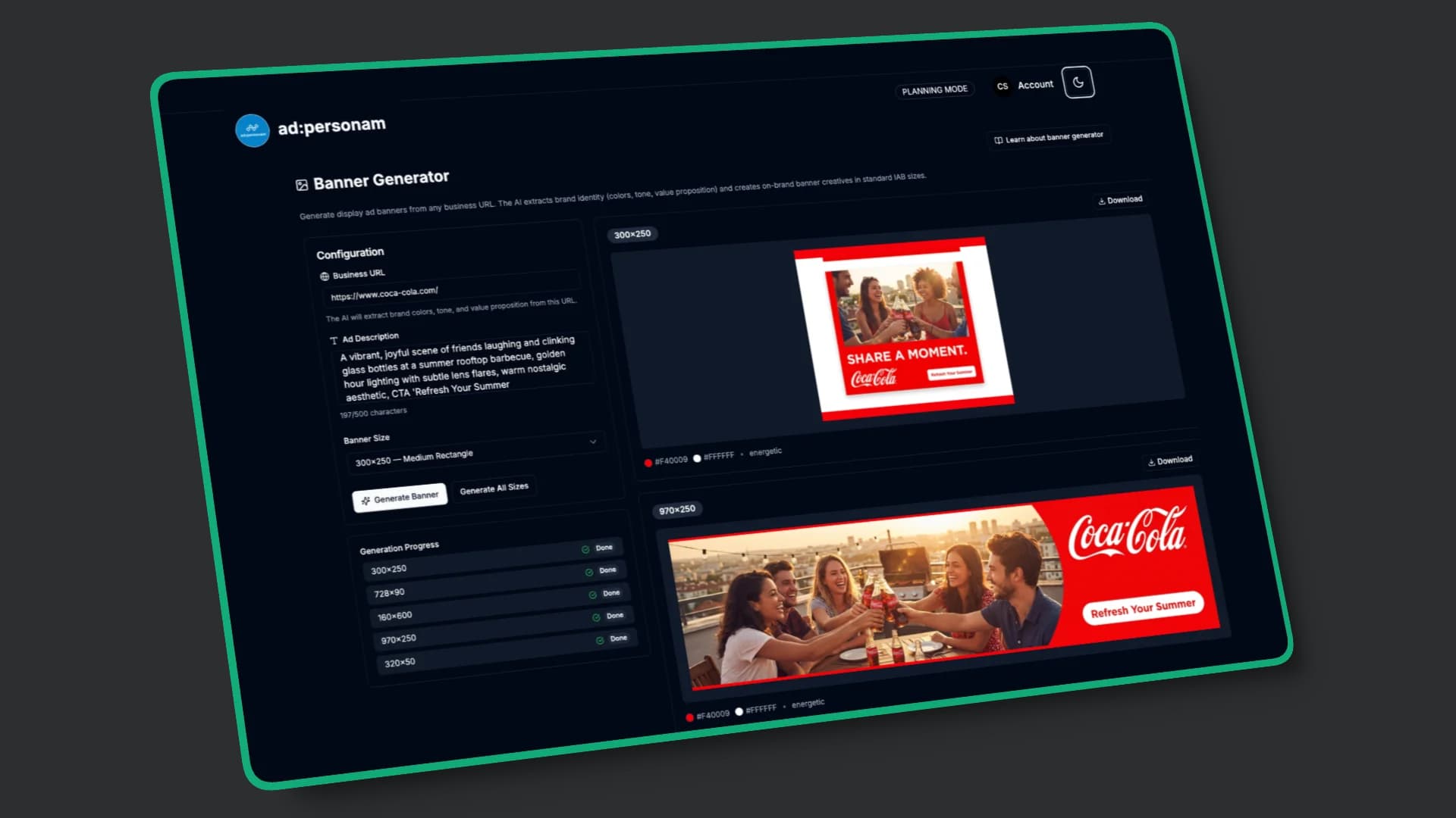 Entering a prompt in the AI banner generator for customized online banner ads
